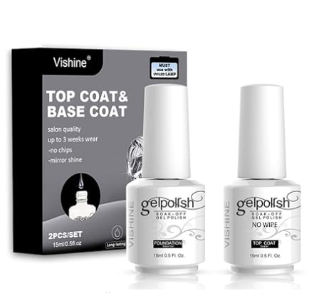 VISHINE Nail Polish Base + Top Coat Set Gel