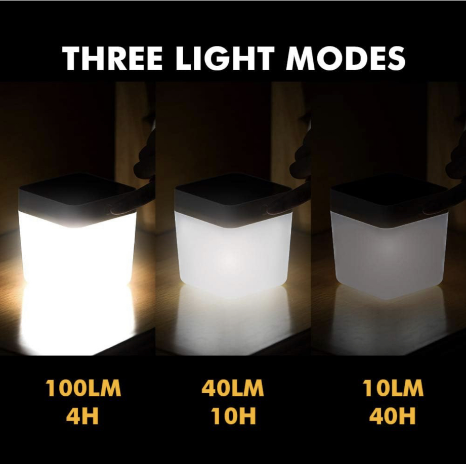 100-Lumen Solar LED Portable waterproof table 3 Step Dimmer Lamp