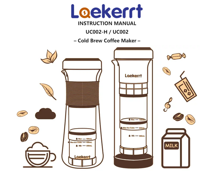 Portable Electric Cold Brew Coffee Maker, Laekerrt Iced Tea Brewer