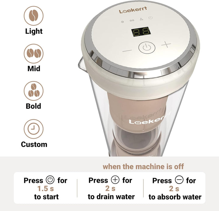 Portable Electric Cold Brew Coffee Maker, Laekerrt Iced Tea Brewer