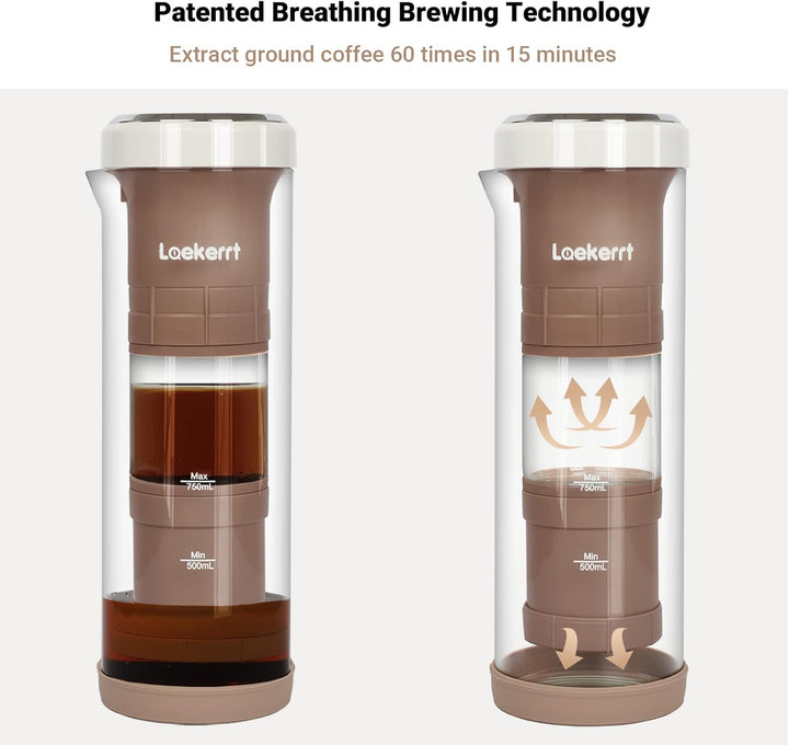 Portable Electric Cold Brew Coffee Maker, Laekerrt Iced Tea Brewer
