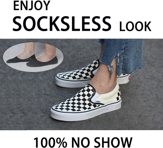 WHISPER DEER No Show Socks Invisible Low Cut Loafer Sneaker Socks With Non Slip Grip