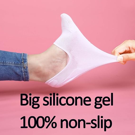 WHISPER DEER No Show Socks Invisible Low Cut Loafer Sneaker Socks With Non Slip Grip