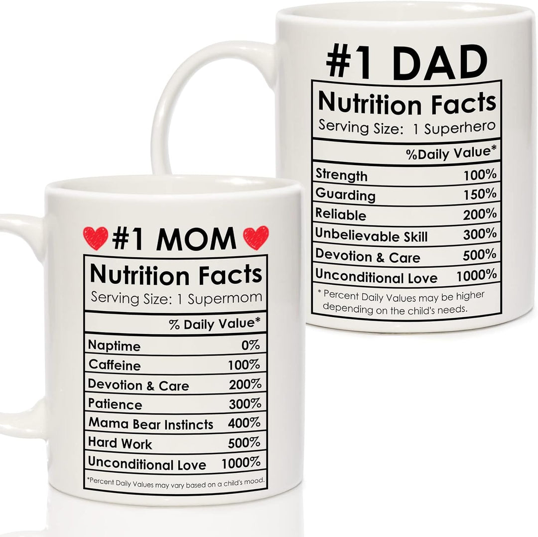 Best Mom Dad Gift Set, Mothers Fathers Day Mugs Gifts from Daughter Son