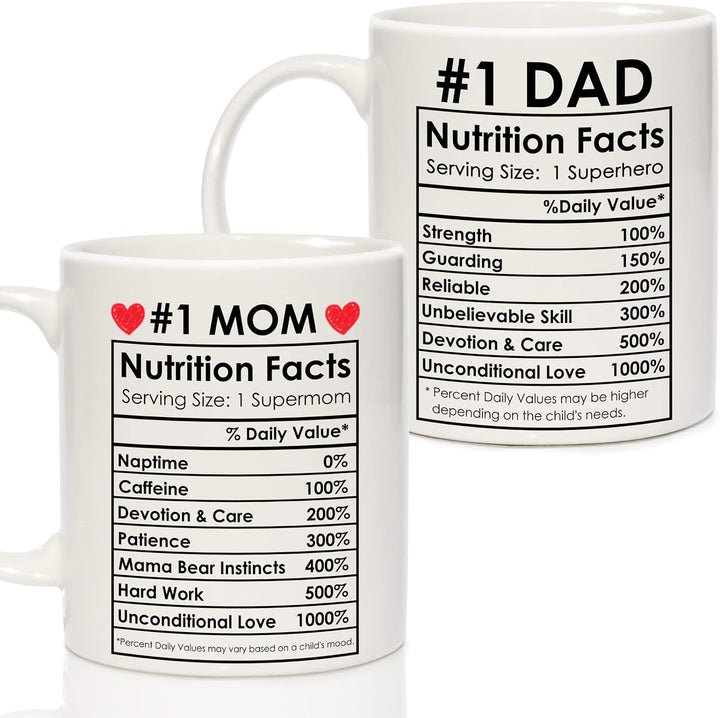 Best Mom Dad Gift Set, Mothers Fathers Day Mugs Gifts from Daughter Son