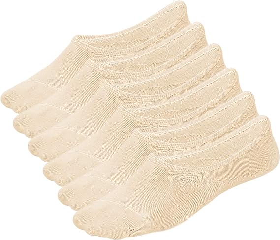 WHISPER DEER No Show Socks Invisible Low Cut Loafer Sneaker Socks With Non Slip Grip