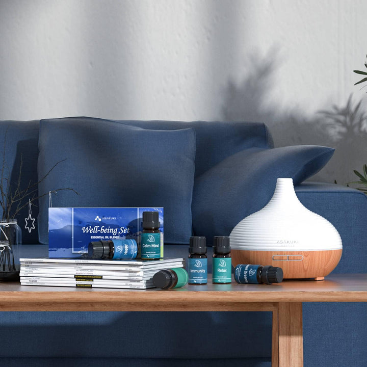 Essential Oil Blends Set for Diffusers Home Well-Being Gift Kit Massage, 6x10ml