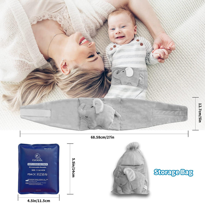 Baby Colic and Belly Gas Relief, Heated Tummy Wrap for Newborns Swaddling Belt