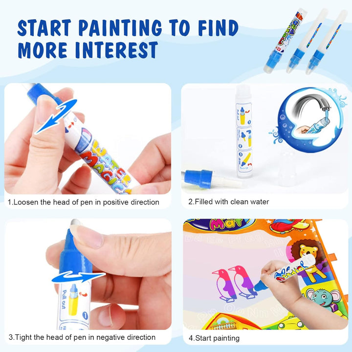 Mess Free Water Doodle Mat Painting Writing Coloring Educational Toy
