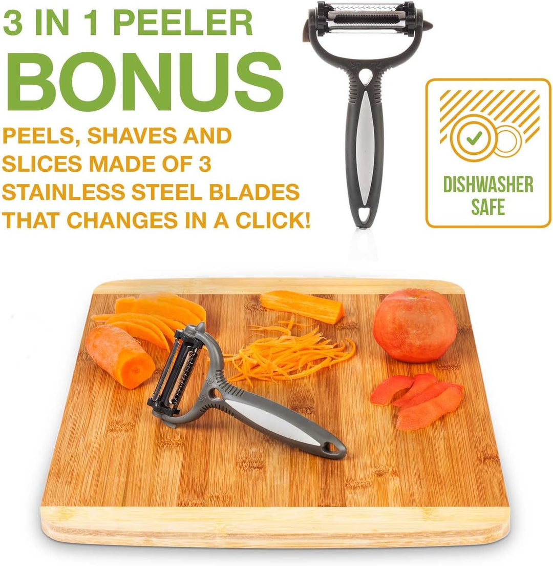 4 Cup Oil Strainer Kitchen Gadgets Grease Separator- 3in1 Multifunctional Peeler