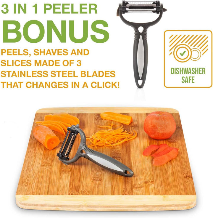 4 Cup Oil Strainer Kitchen Gadgets Grease Separator- 3in1 Multifunctional Peeler