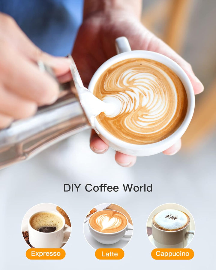 Steam Espresso Machine with Milk Frother 1-4 Cup Expresso Coffee Maker Cappuccino Latte Machine