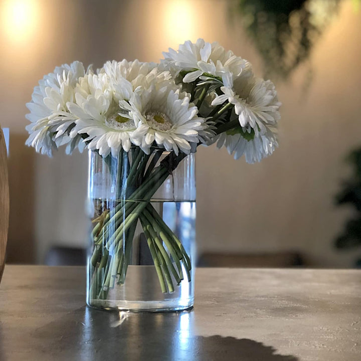 Set of 3 Glass Cylinder Vases 6", 8", 10", High Glass Vase for Centerpieces