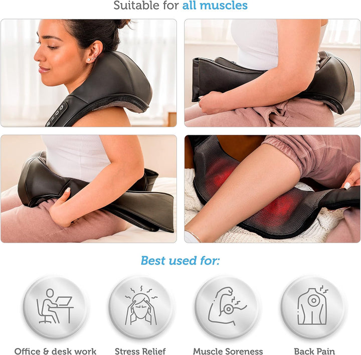 Shiatsu Neck and Shoulder Massager Deep Kneading Father's Day Gifts