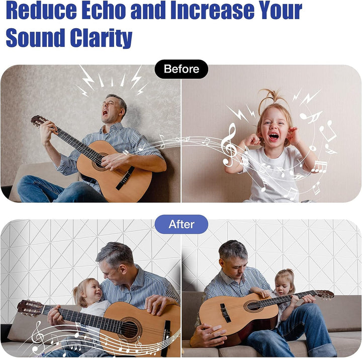 12 Pack Acoustic Panels Self-Adhesive, 12"X 12"X 0.4"Sound Proof Foam Panels