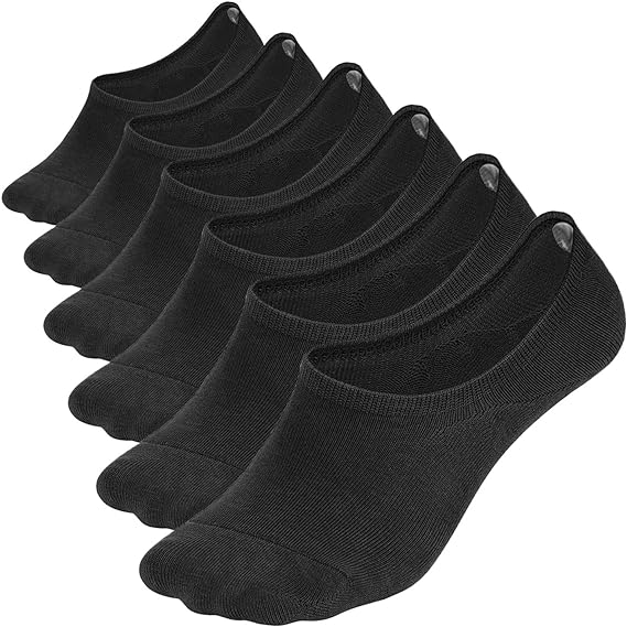 WHISPER DEER No Show Socks Invisible Low Cut Loafer Sneaker Socks With Non Slip Grip