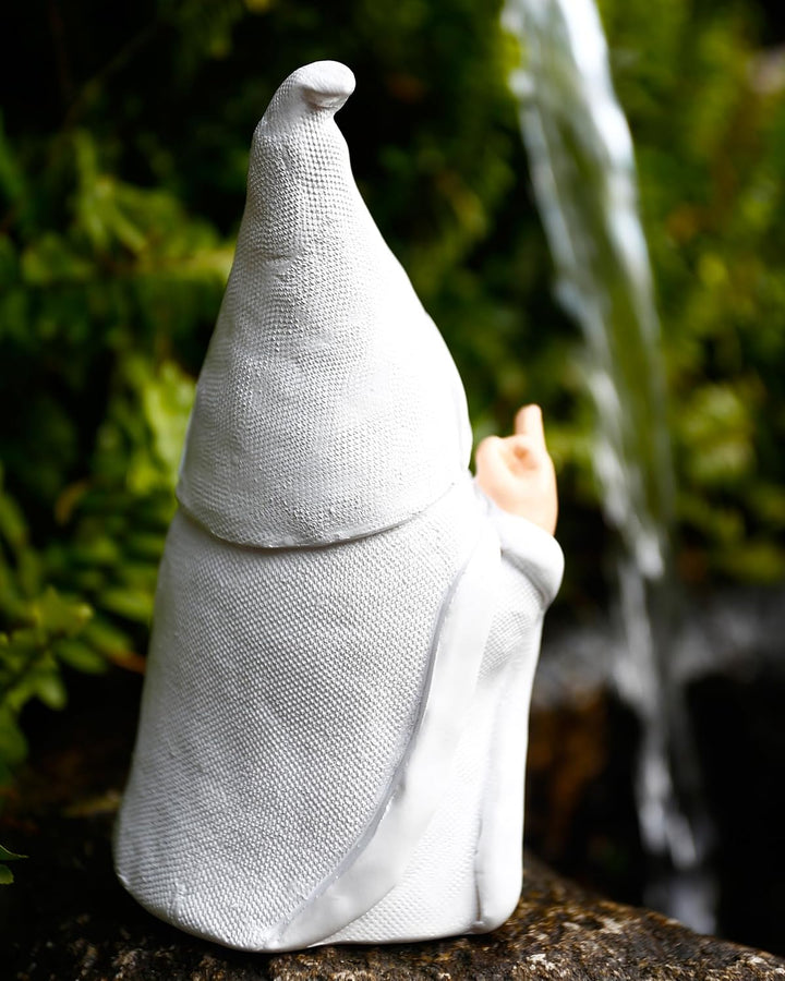 Funny Garden Gnome Statue W/Middle Finger for Indoor Lawn Garden Outside Yard Decor