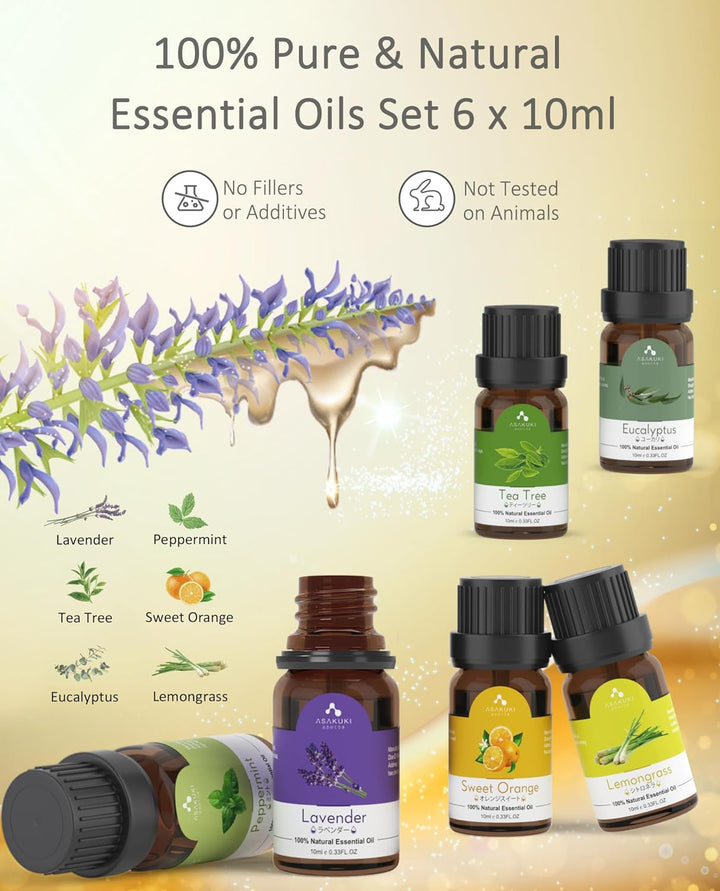ASAKUKI Essential Oil Diffuser Set