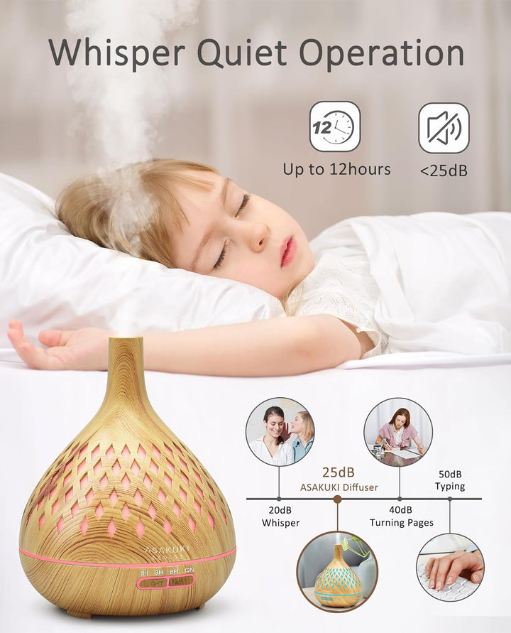 ASAKUKI Essential Oil Diffuser Set