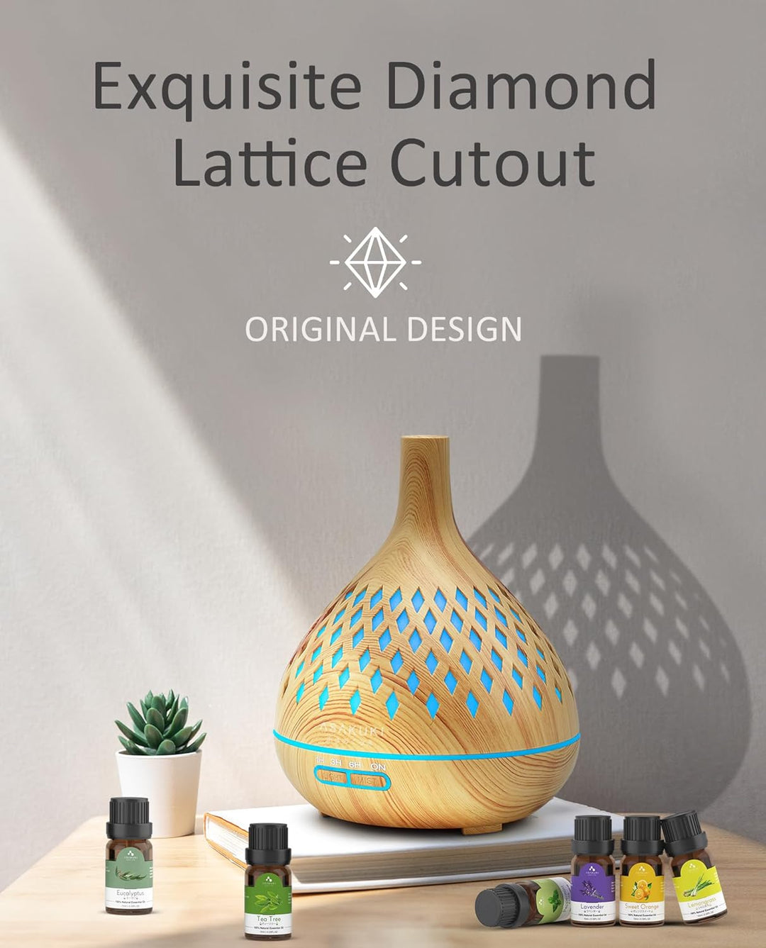 ASAKUKI Essential Oil Diffuser Set