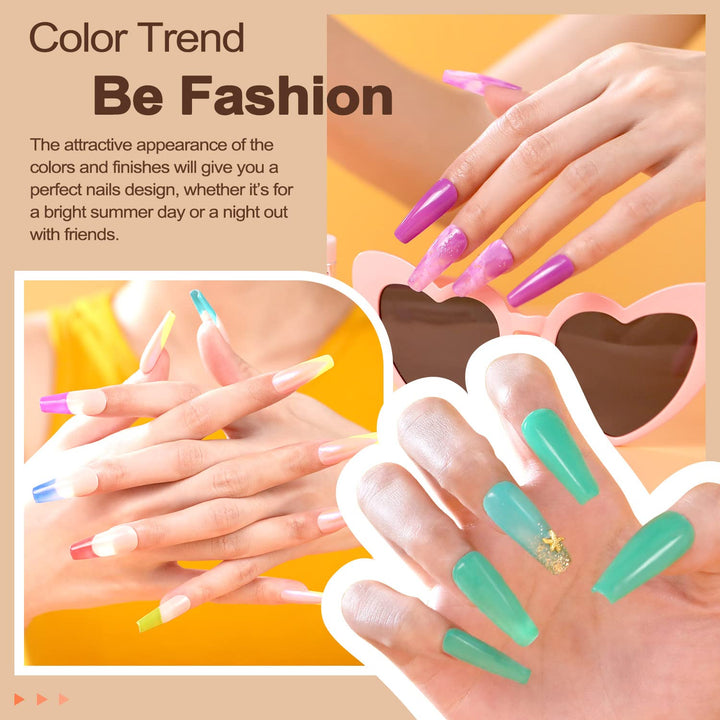 Lavender Violets 42 Pcs Gel Nail Polish Set